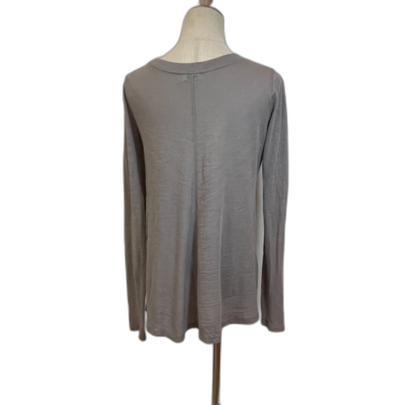 Vince Grey Long Sleeved T-Shirt Scoop Neck XXS A-Line - Picture 2 of 6